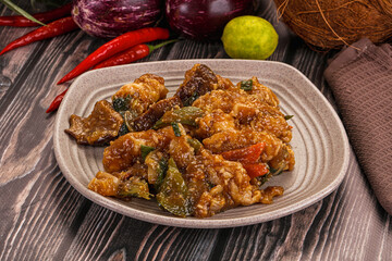 Prawn with vegetables and oyster sauce