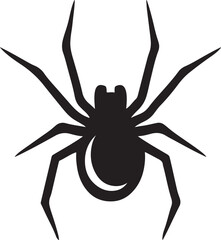 Vector art of creepy spider silhouette isolated on white background for halloween design