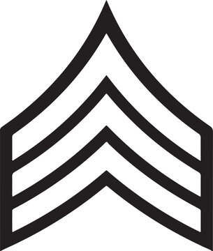 Vector art of military sergeant rank insignia chevron isolated on white background