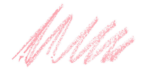 Pink colored pencil drawing isolated on transparent background