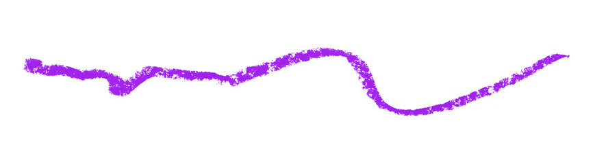 Purple colored pencil drawing isolated on transparent background