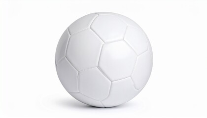 Classic white soccer ball with stitched hexagon and pentagon panel design. Isolated on transparent background