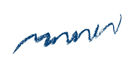 Blue pencil hand writing stroke set on transparent background.