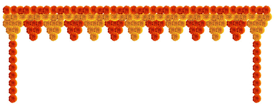 Festive entrance gate marigold toran design for celebration