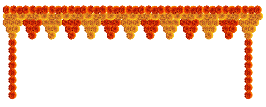 Festive entrance gate marigold toran design for celebration