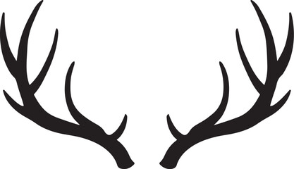 Vector art of deer antlers isolated on white background, a beautiful wildlife decoration