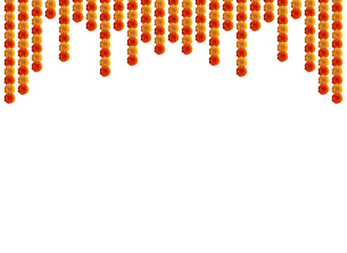 Marigold festive entrance gate toran design hanging element