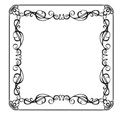 Vintage Ornamental Vector Frame – Elegant Black Vector Border, SVG