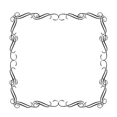 Vintage Ornamental Vector Frame – Elegant Black Vector Border, SVG