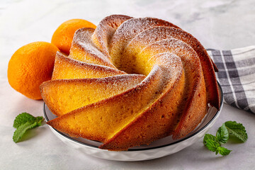 Italian traditional orange cake Chiambella