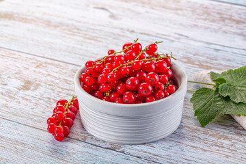 Raw ripe sweet juicy red currant