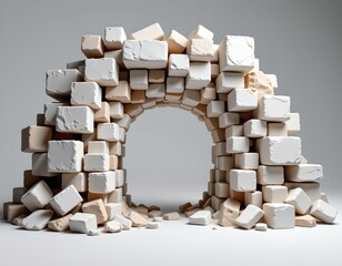 Abstract Archway Collage Monochromatic Tones