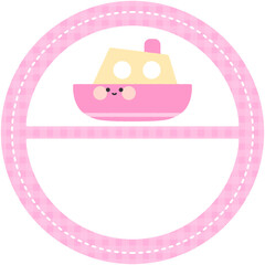 유치원 어린이집 원형 이름표 배이름표 교통기관 이름표 체크패턴 이름표 도안 일러스트