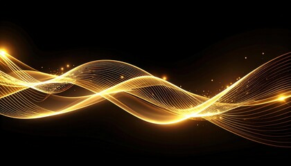 Golden Abstract Waves Design