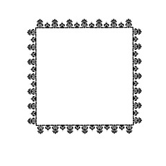 Vintage Ornamental Vector Frame – Elegant Black Vector Border, SVG
