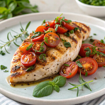 grilled chicken breast with vegetables