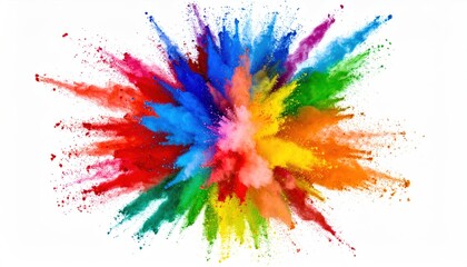 Fototapeta premium Colorful powder explosion on white