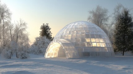 Obraz premium Transparent Igloo in Winter Wonderland