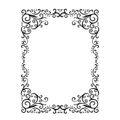 Vintage Ornamental Vector Frame – Elegant Black Vector Border, SVG