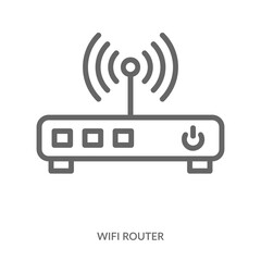 Wifi Router Icon Line Style. Design Vector Illustration