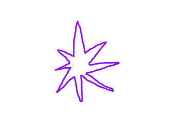 Neon purple star icon scrapbook doodle planner cutout