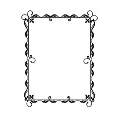 Vintage Ornamental Vector Frame – Elegant Black Vector Border, SVG