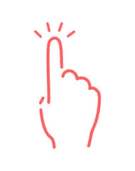 Obraz premium シンプルな手描きのキラキラ光っている人差し指 - 指さし･タッチやタップ･ポチるジェスチャーの素材