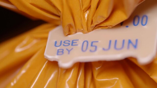 Check expiration date on food packaging