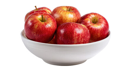 Apples arranged in a round bowl background isolated on a Transparent background, PNG file.