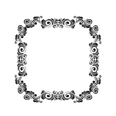 Vintage Ornamental Vector Frame – Elegant Black Vector Border, SVG