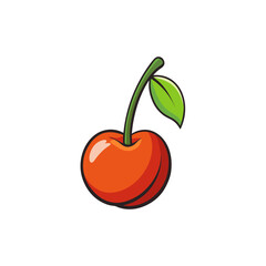Creative Surinam Cherry Fruit Vector Style on White