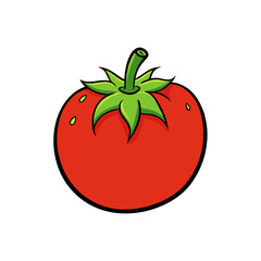 Creative Tomato Fruit Vector Style on White