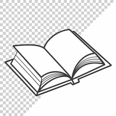 Illustration of an open book with pages for reading and education purposes