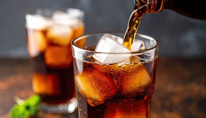 Pouring a glass of cola