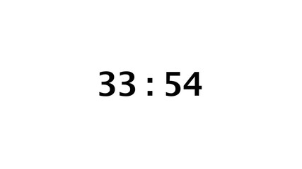 From 34 to 33 minute countdown timer on a white background