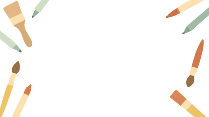 Scattered stationery elements background illustration