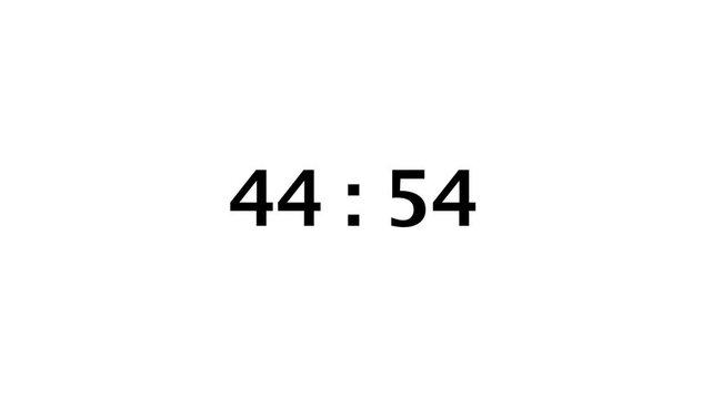 From 45 to 44 countdown timer on a white background
