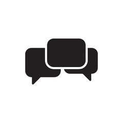 Naklejka premium Live Chat Dialog, Speech Bubbles Discussion Solid Flat Vector Icon Isolated on White Background. 