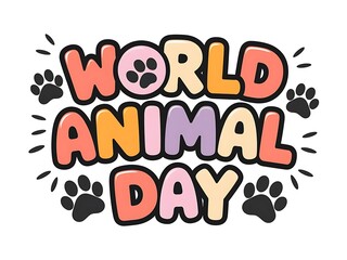 World Animal Day typography isolated on a white background in vector format