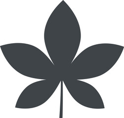 Dark gray five pointed leaf silhouette