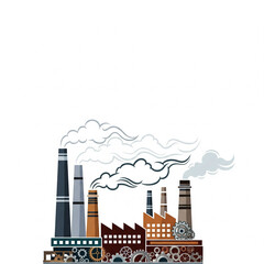 Obraz premium Factory with smoke stacks