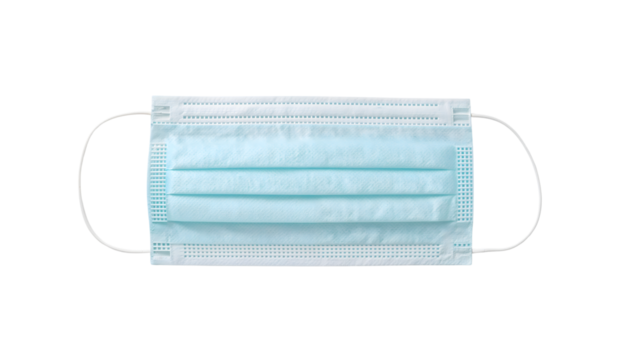 Disposable surgical face mask for healthcare protection and personal safety on the transparent background - Powered by Adobe