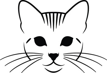 Minimalist cat face line art