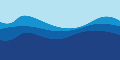 Sea waves layer vector background illustration. Sea beach vector illustration.