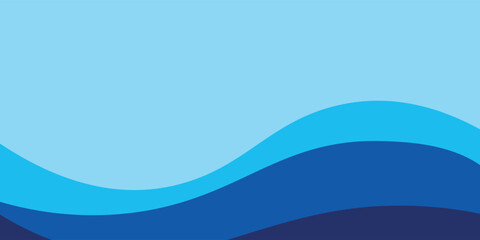 Vector-Layered Blue Water Wave Banner Template. Presentation Template.