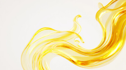 Silky cosmetic fluid flow, oil-serum mixture swirling with active beauty ingredients