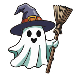 halloween witch göster with broom