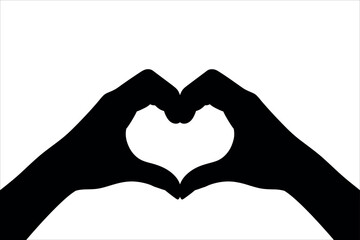 Fototapeta premium Black hands forming heart shape love gesture