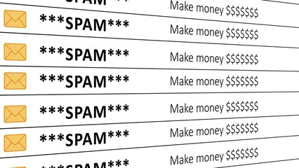 Spam Email notifications. Computer generated 3d render