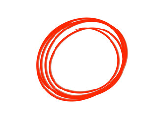 A bold red circle drawn with a thick marker, isolated on a transparent background